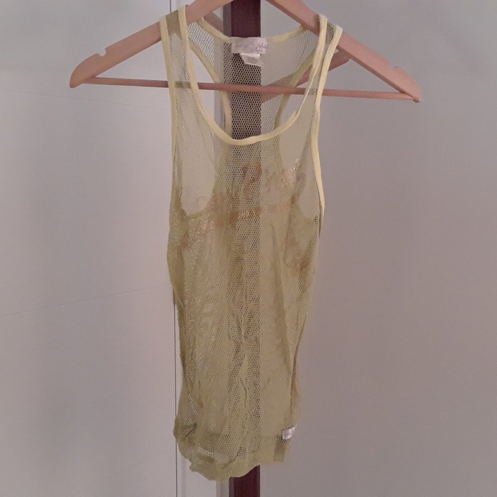 Baby Phat neon yellow grunge mesh racerback